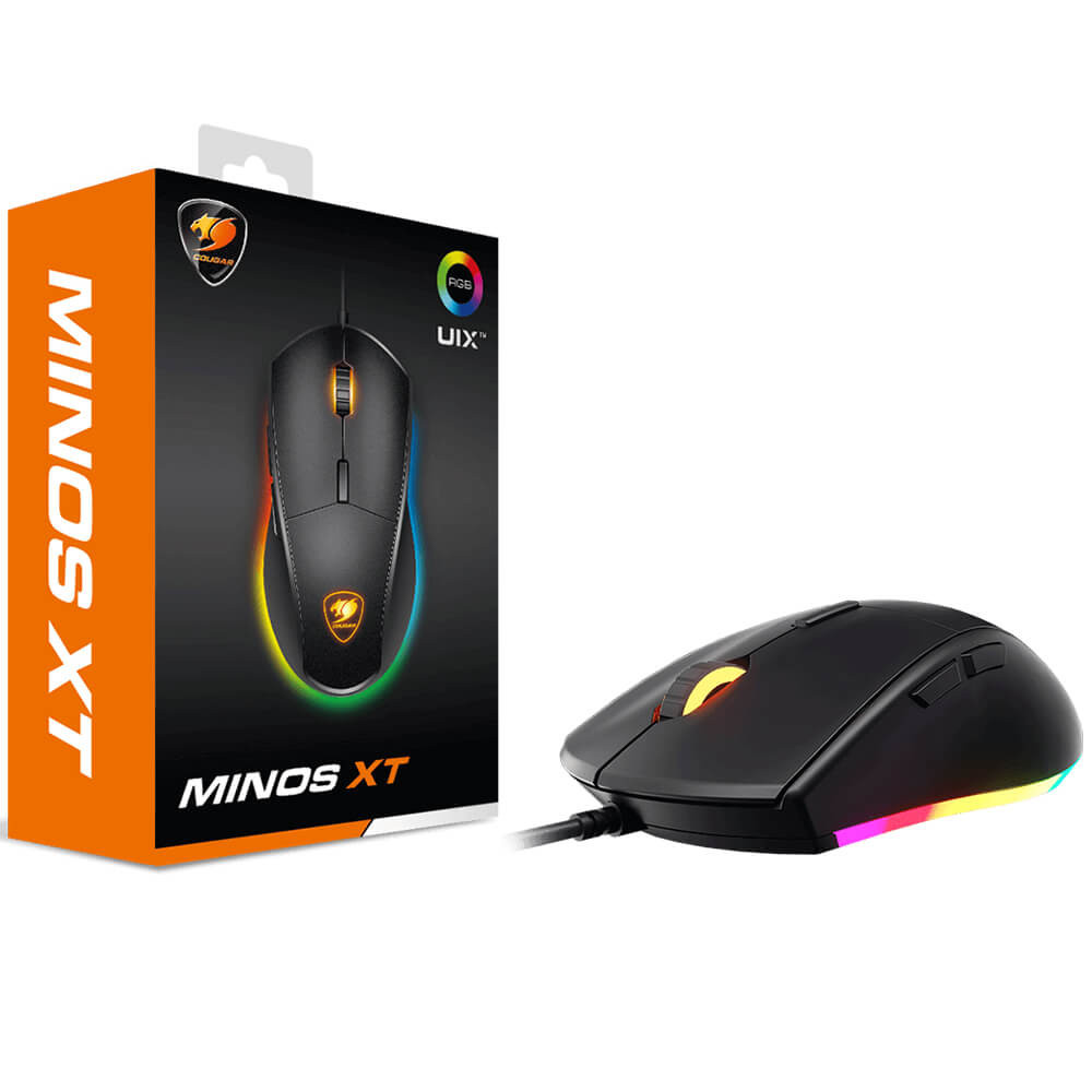 MOUSE COUGAR MINOS XT RGB USB NEGRO 4000DPI 6BOT SENSOR ADNS-3050