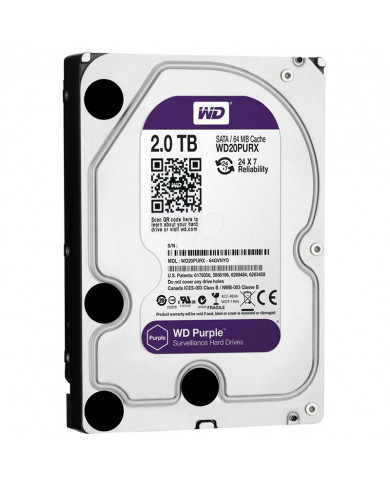 DISCO DURO WD 2TB PURPURA SURVEILLANCE INTERNO