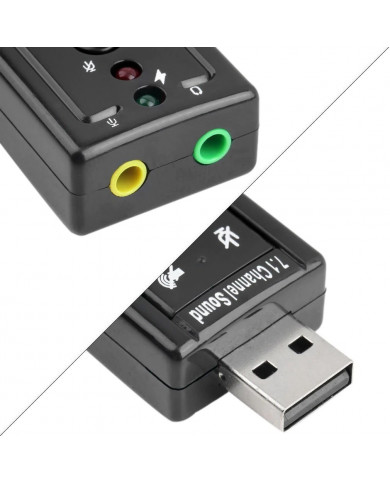 ADAPTADOR DE SONIDO USB 7.1 VIRTUAL LAPTOP DONGLE