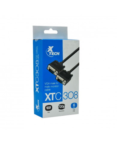 CABLE VGA XTECH XTC-308 6ft DB15 MACHO-MACHO