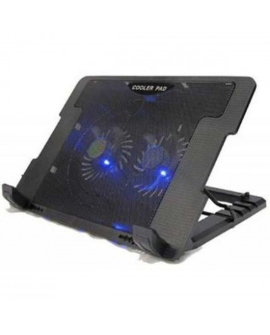 COOLING PAD NITRON 9"-17" 2FAN 2USB AJUSTABLE BLUE FAN
