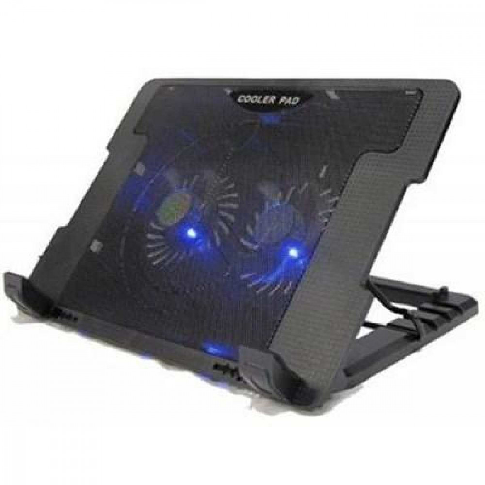 COOLING PAD NITRON 9"-17" 2FAN 2USB AJUSTABLE BLUE FAN