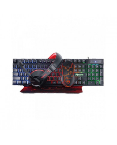 DESKTOP KIT MARVO CM-409 4-1 RGB USB TEC+MOU+HEADSET+PAD