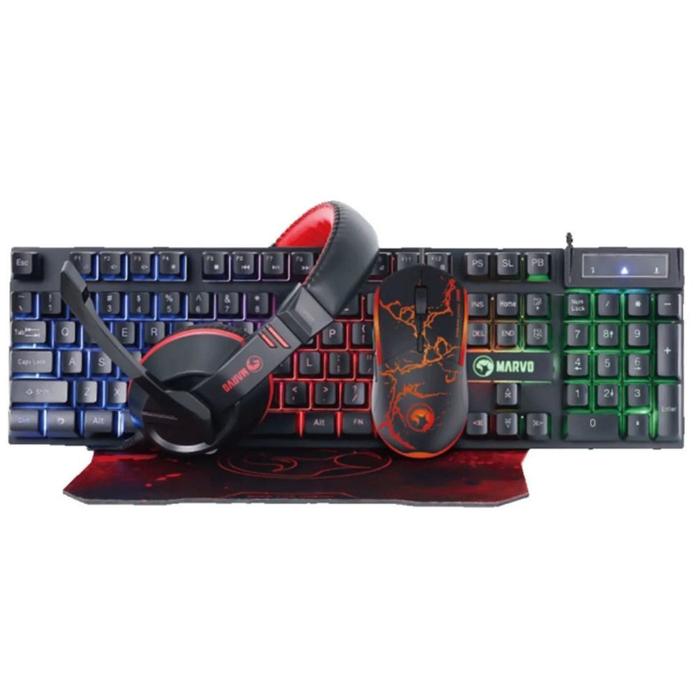 DESKTOP KIT MARVO CM-409 4-1 RGB USB TEC+MOU+HEADSET+PAD