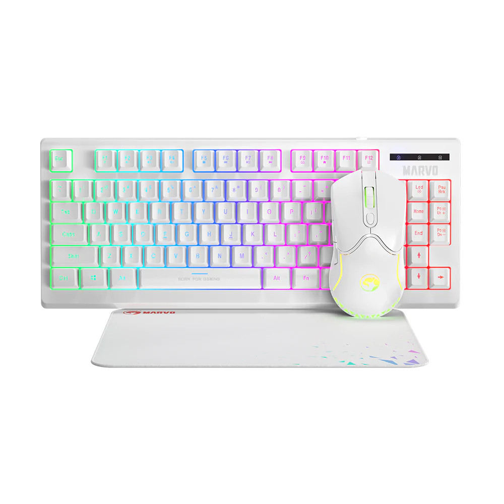 DESKTOP KIT MARVO CM310WH BLANCO USB MOUSE/TECLADO/MOUSE PAD