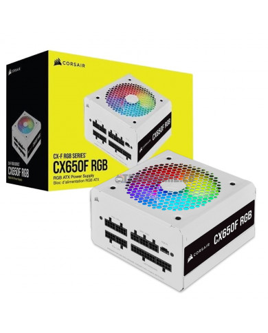 FUENTE DE PODER CORSAIR CX650F RGB MODULAR 80P BRONZE ATX BLANCA