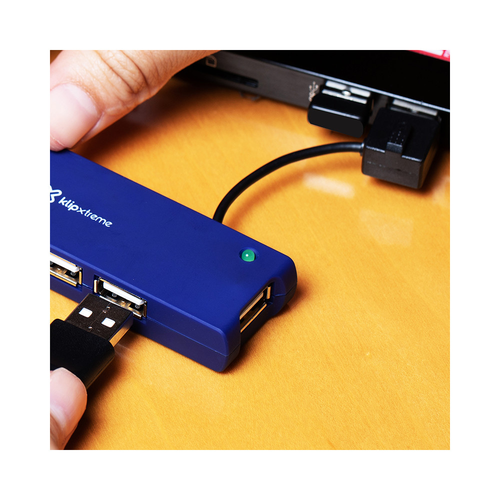 HUB KLIPXTREME 4 PUERTOS KUH-400A AZUL