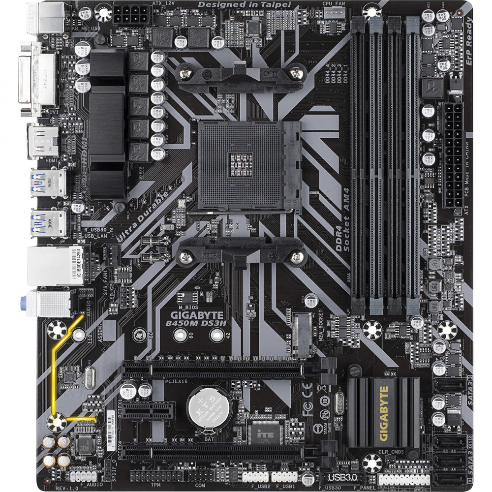 MAINBOARD GIGABYTE B450M DS3H AM4 RYZEN 3000 4DDR4 RGB_FUSION VR