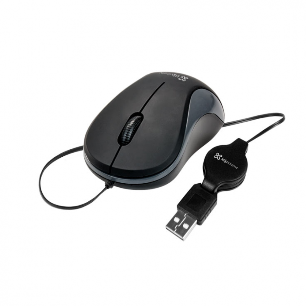 MOUSE KLIPX KMO-113 NEGRO RETRACTIL