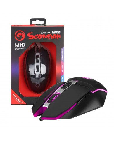 MOUSE MARVO M112 SCORPION GAMING 7-COL USB2.0 800-4000dpi