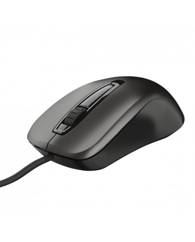 MOUSE TRUST CARVE USB 1200DPI NEGRO AMBIDIESTRO