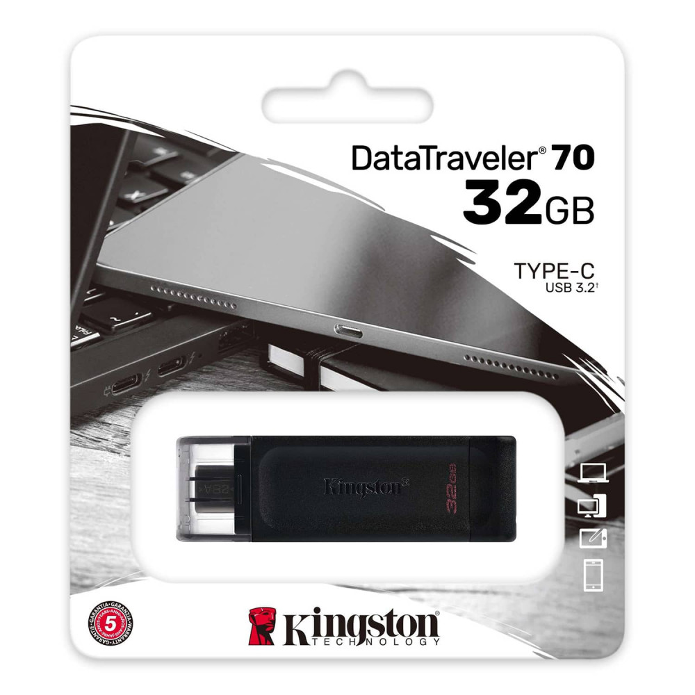 PENDRIVE KINGSTON 32GB DT70 TYPE-C USB3.2 NEGRO DT70/32GB
