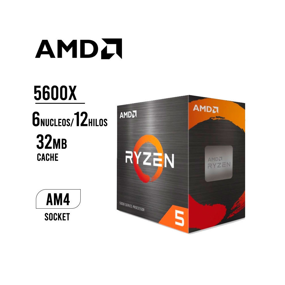 PROCESADOR AMD RYZEN 5 5600X AMD 3.7GHz 6-NUCLEO PCIe4.0