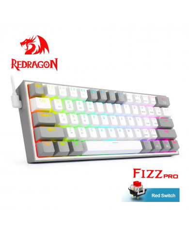 TECLADO REDRAGON FIZZ PRO K616-RGB MECANICO RED-SWITCH BLANCO/GRIS