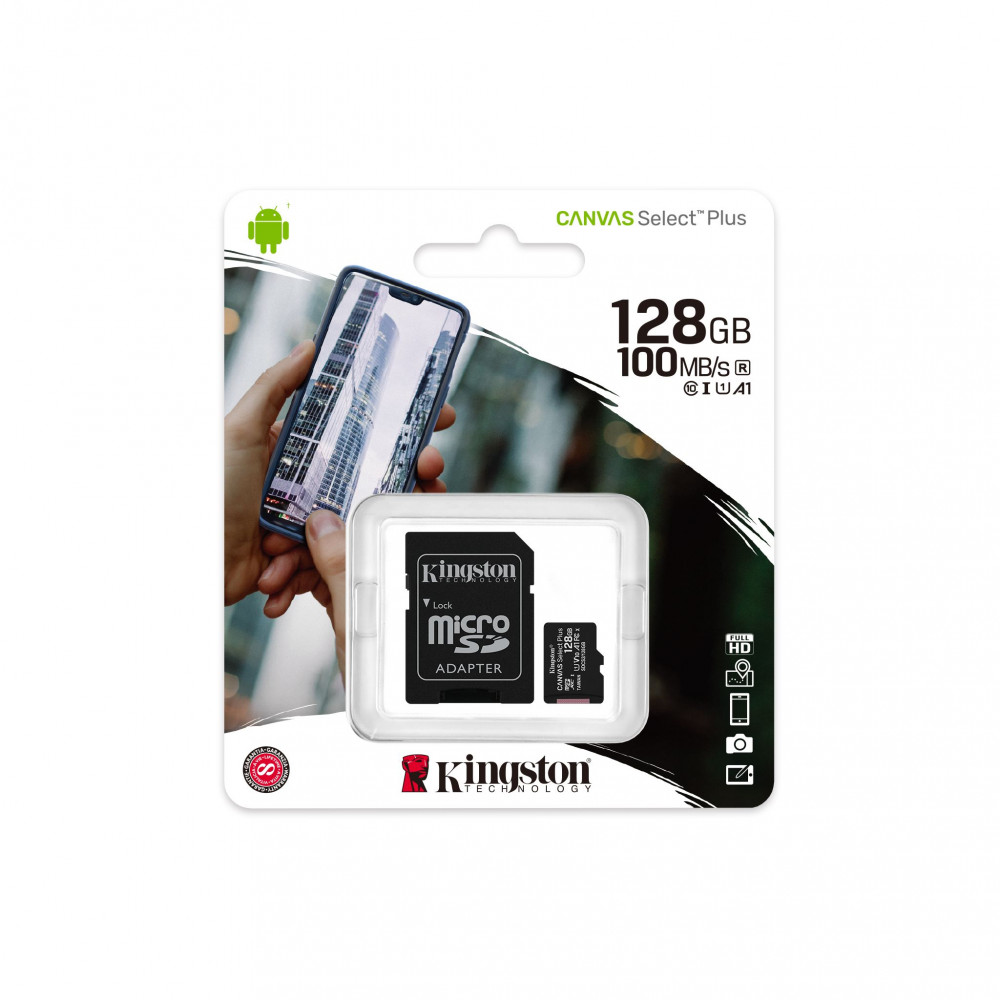 MICROSD KINGSTON 128 GB CLASE 10