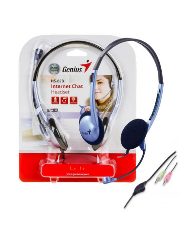 HEADSET GENIUS HS-02B AZUL AJUSTABLE CON MICROFONO