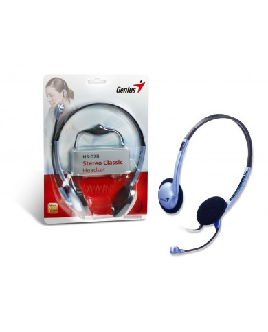 HEADSET GENIUS HS-02B AZUL AJUSTABLE CON MICROFONO