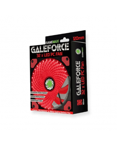 VENTILADOR GAMEMAX GMX-AF12R ROJO 120MM ASPAS CURVADAS