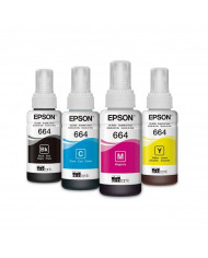 TINTA EPSON T664 PACK (BK, C, M, Y) ORIGINALES T664520-4P / C13T66462A
