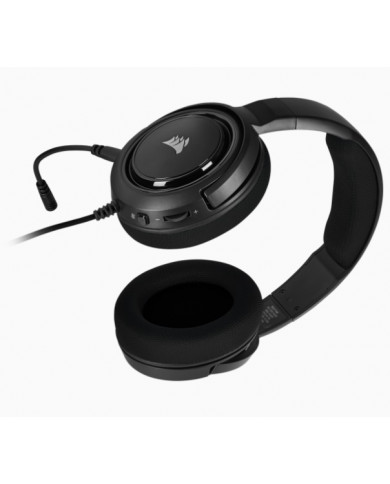 HEADSET CORSAIR HS35 NEGRO STEREO 50mm 3.5mm MIC DESMONTABLE + CANCELACION SONIDO / CA-9011195-NA