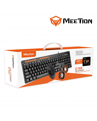 DESKTOP KIT MEETION MT-C105 3-1 USB TEC+MOU+PARLANTES+PAD