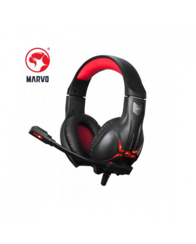 HEADSET MARVO HG8928 RED LED USB + PLUG 3.5