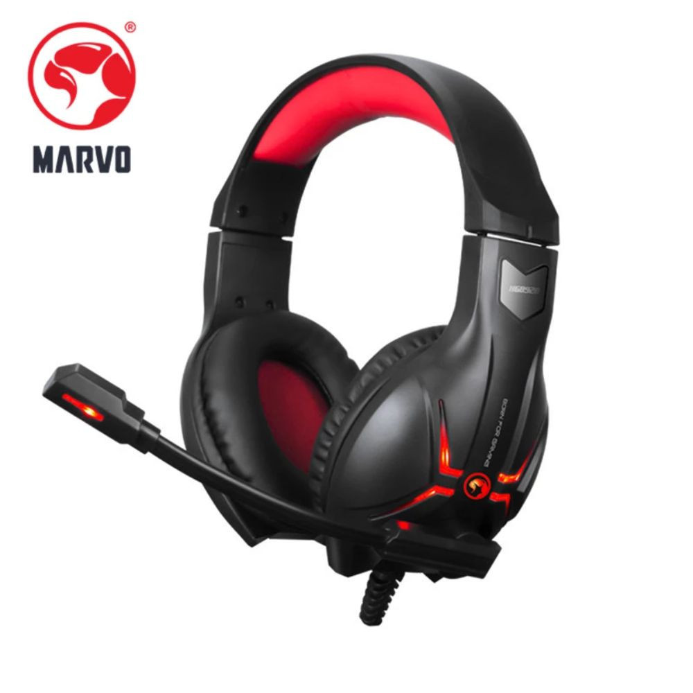 HEADSET MARVO HG8928 RED LED USB + PLUG 3.5