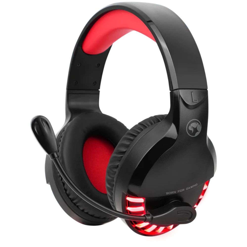 HEADSET MARVO HG8932 RED BACKLIGHT 2x3.5mm + USB  50mm 2.1MTS SCORPION