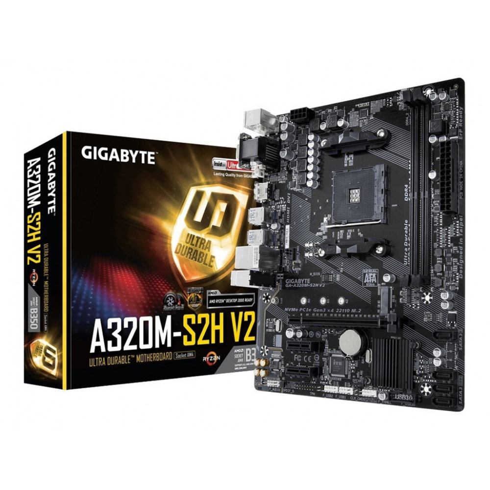 MAINBOARD GIGABYTE A320M-S2H V2 AM4 2DDR4