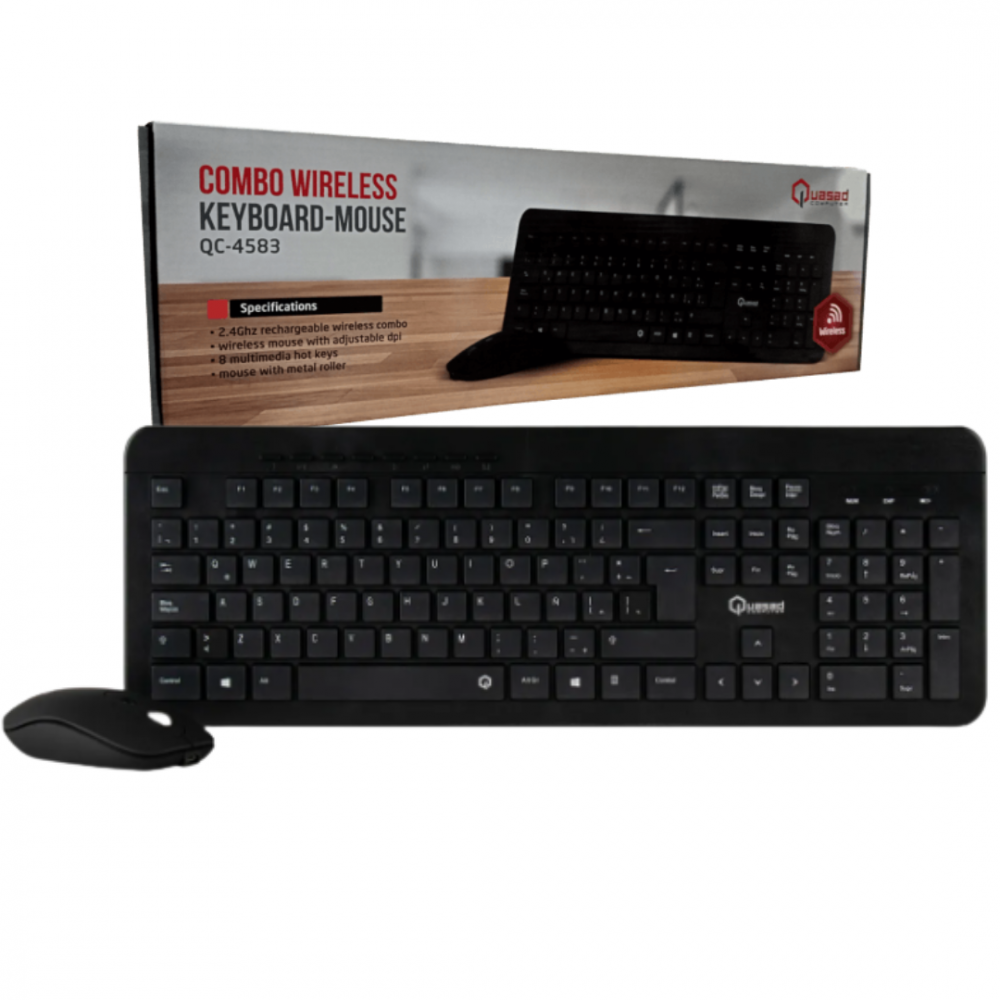 DESKTOP KIT QUASAD QC-4583 WIRELESS RECARGABLE NEGRO DESKTOP KIT QUASAD QC-4583 WIRELESS RECARGABLE NEGRO