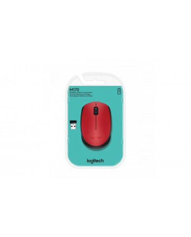 MOUSE LOGITECH M170 ROJO/NEGRO WIRELESS