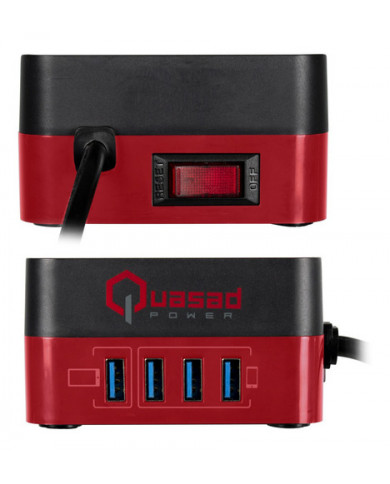 REGULADOR SUPRESOR DE PICOS QUASAD QSP-33UBK 4TOMAS 4USB
