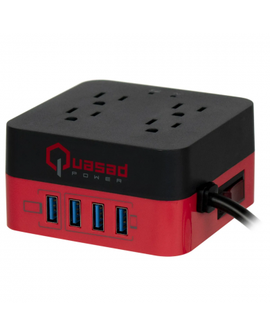 REGULADOR SUPRESOR DE PICOS QUASAD QSP-33UBK 4TOMAS 4USB