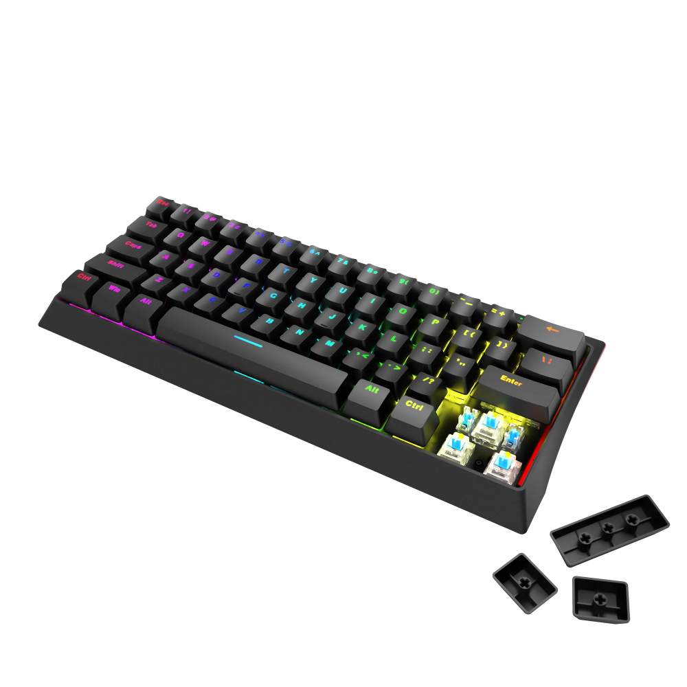 TECLADO  MECANICO MARVO KG962WH USB MECH (60%) RED SWITCH