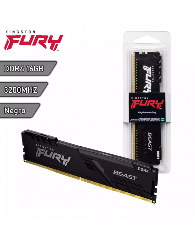 MEMORIA KINGSTON 8GB DDR4-3600 HYPER FURY BEAST NEGRA