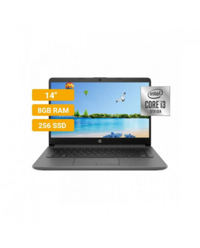 LAPTOP HP 14-CF2519LA/i3-10110U/8GB/256GB SSD/14" HD/NODVD/FREEDOS/CHALKBOARD GRIS/482R6LANABM