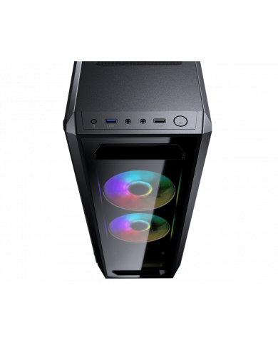 CASE COUGAR MX350 RGB NEGRO VIDRIO
