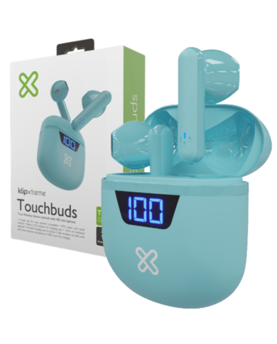 AUDIFONOS KLIPX KYE-006AQ TURQUESA TOUCHBUDS INEAR BLUETOOTH