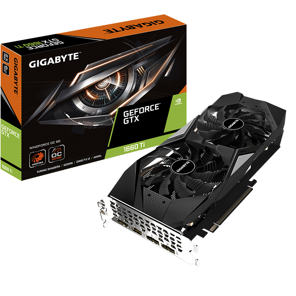 TARJETA DE VIDEO GIGABYTE 6GB 1660ti 2FAN OC WINDFORCE
