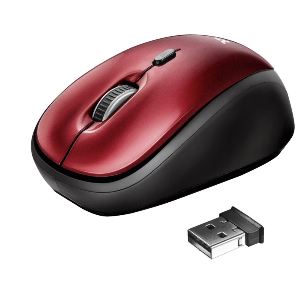 MOUSE WIRELESS TRUST YVI+ ROJO COMPACTO