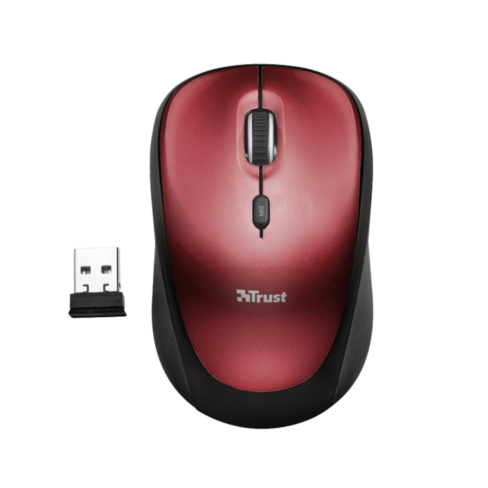MOUSE WIRELESS TRUST YVI+ ROJO COMPACTO