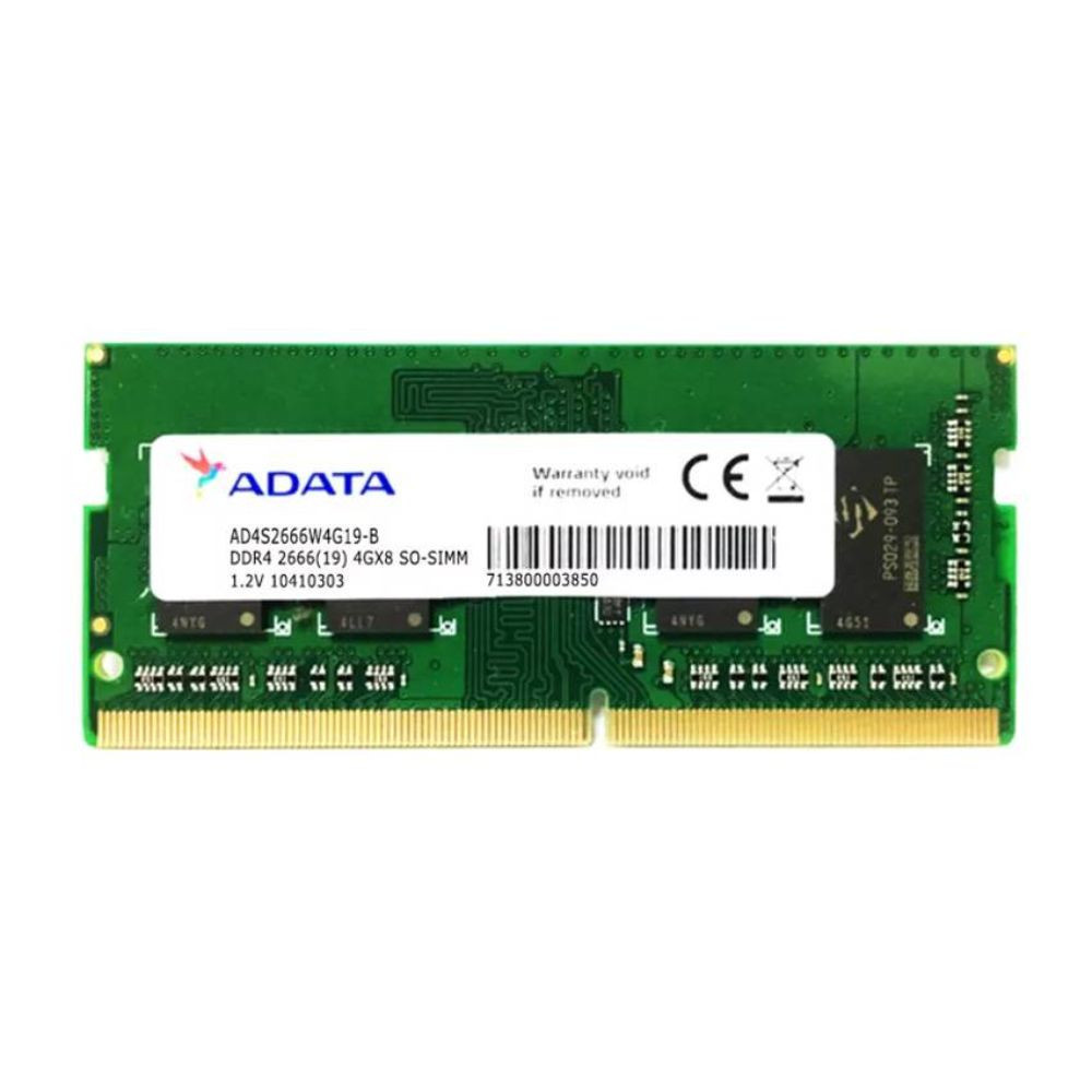 MEMORIA ADATA 4GB PC-2666 DDR4 CL19 SODIMM / AD4S26664G19-SGN MEMORIA ADATA 4GB PC-2666 DDR4 CL19 SODIMM / AD4S26664G19-SGN