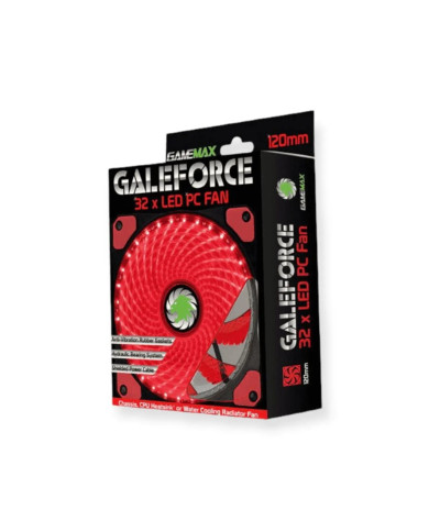 VENTILADOR GAMEMAX GMX-GF12R ROJO ASPAS CURVADAS