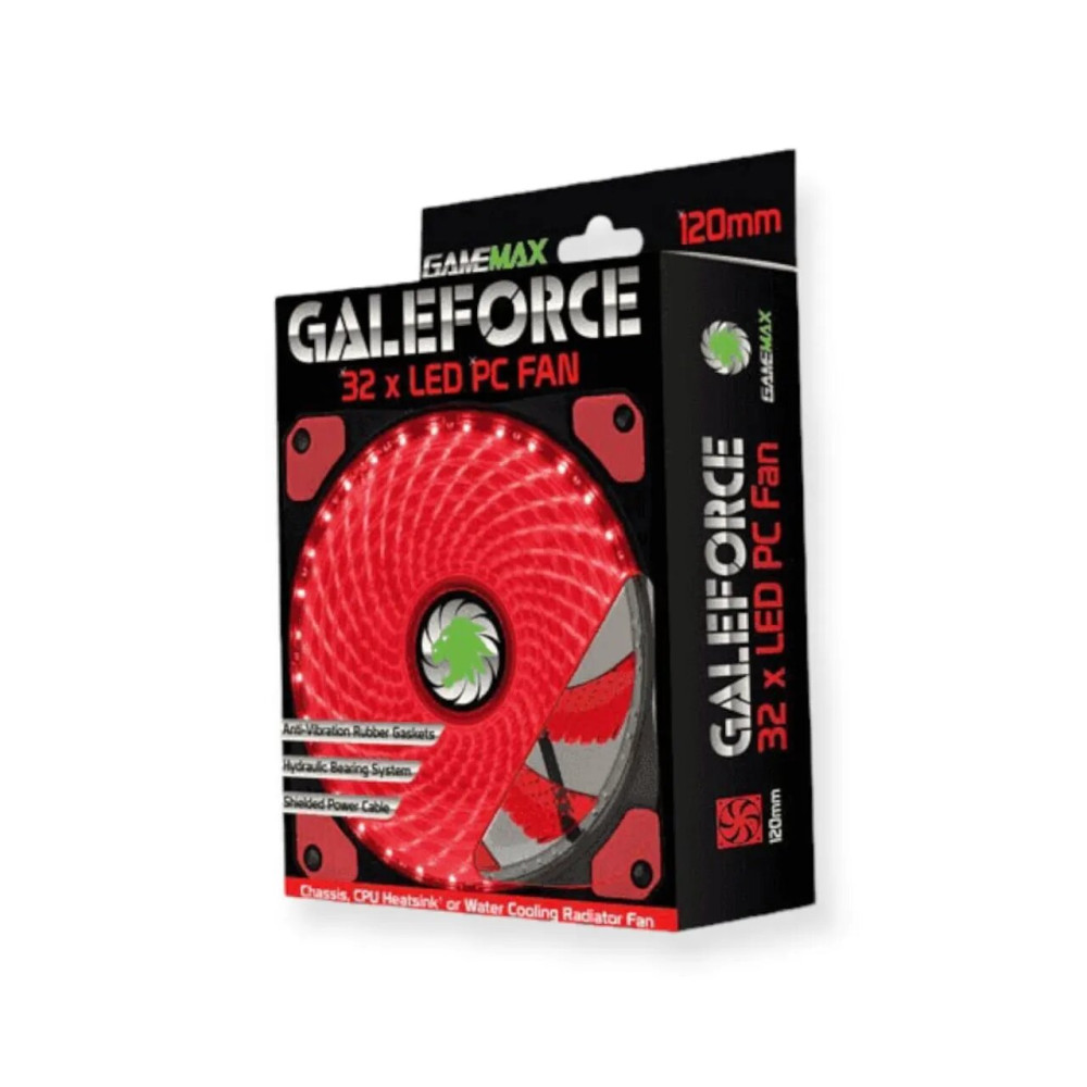 VENTILADOR GAMEMAX GMX-GF12R ROJO ASPAS CURVADAS VENTILADOR GAMEMAX GMX-GF12R ROJO ASPAS CURVADAS