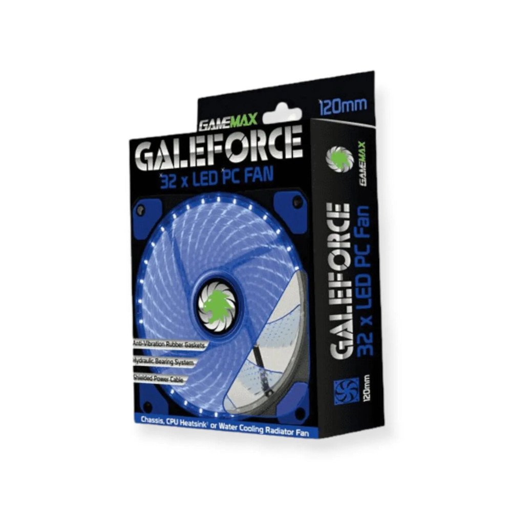 VENTILADOR GAMEMAX GMX-GF12B AZUL ASPAS CURVADAS