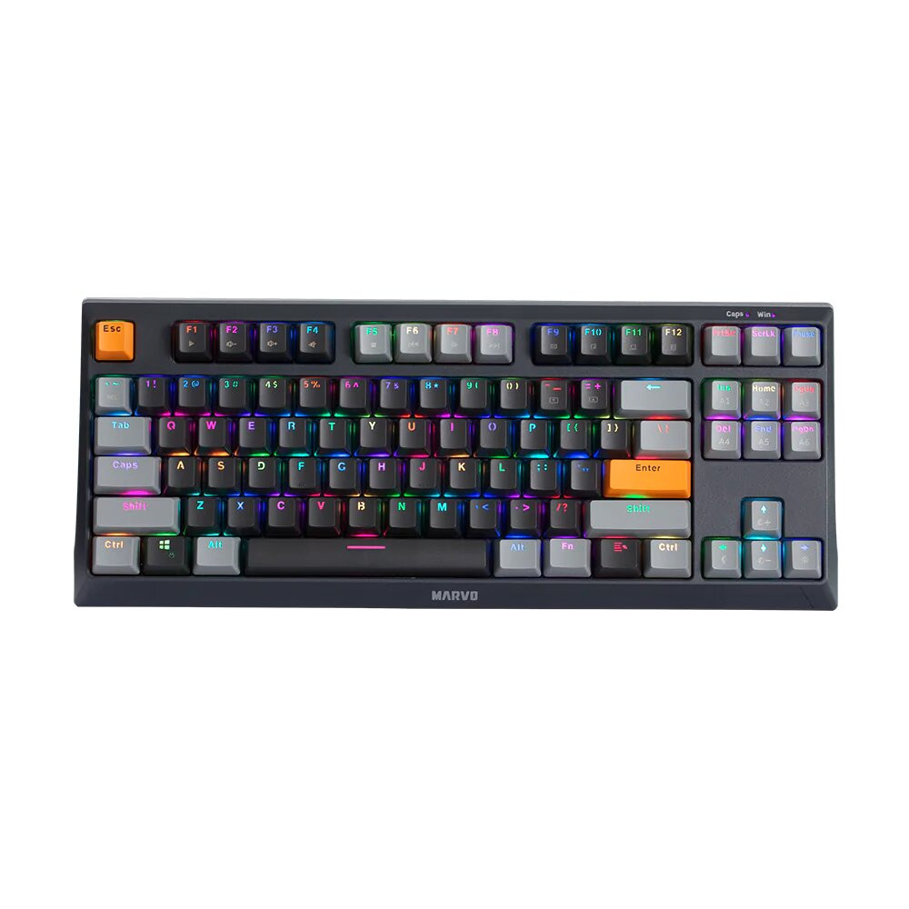TECLADO MECANICO MARVO KG980A TKL RGB BLUE SWITVH GAMER