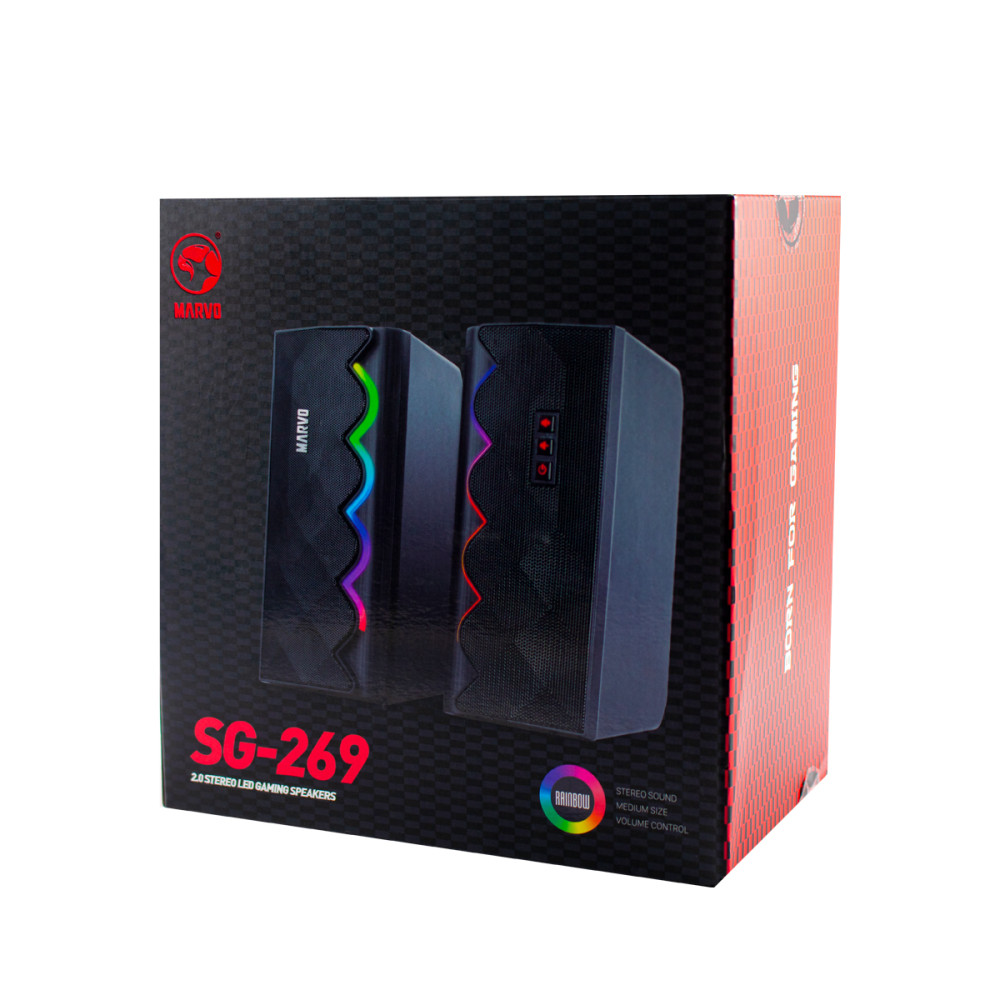 PARLANTES MARVO SG-269 RAINBOW 2.0 STEREO LED