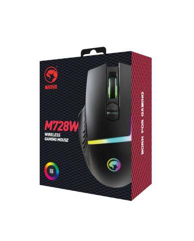 MOUSE GAMER WIRELESS RGB MARVO M728W NEGRO GAMING