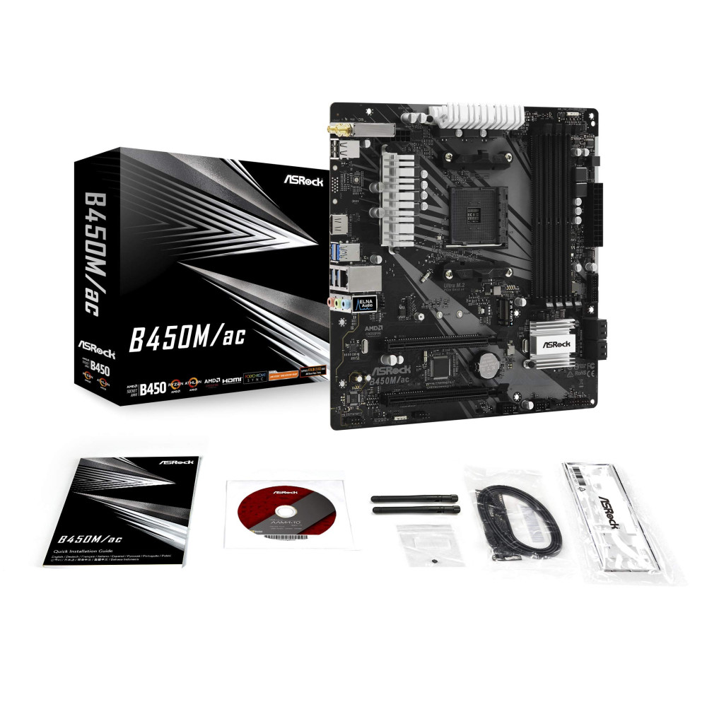 MAINBOARD ASROCK B450M/AC AM4 300/5000