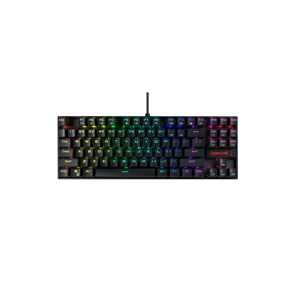 TECLADO REDRAGON KUMARA K552W-KR RGB MECANICO RAINBOW NEGRO RED-SWITCH